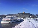 Schiffsanlegestelle in Kelheim im Winter