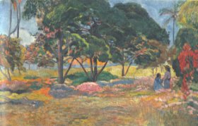 Landschaft mit drei Bumen, Paul Gauguin 1892